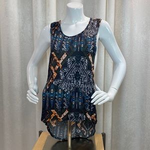 RUE 21 | Aztec Loose Tank Muscle Shirt | Open Back | Summer